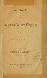 Cover of Annals of Augusta County, Virginia