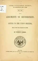 Cover of The arguments of secessionists