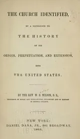 Cover of Church identified by reference to history of its origin, perpetuation and extension into the U.S