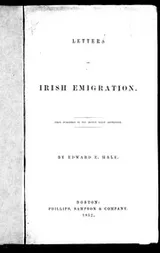 Cover of Letters on Irish emigration