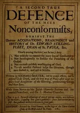Cover of A second true defence of the meer nonconformists, against the untrue accusations, reasonings and history of Dr. Edward Stillingfleet ...