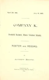 Cover of Company K, Twentieth regiment, Illinois volunteer infantry