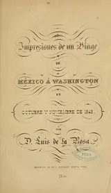 Cover of Impresiones de un viage de México á Washington en octubre y noviembre de 1848