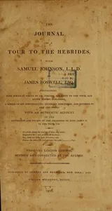 Cover of The Journal of a Tour to the Hebrides with Samuel Johnson, LL.D.