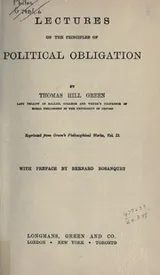 Cover of Lectures on the principles of political obligation