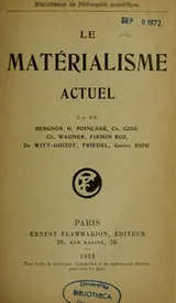 Cover of Le matérialisme actuel