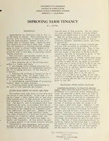 Cover of Improving farm tenancy