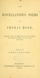 Cover of The miscellaneous poems of Thomas Hood