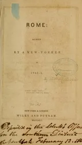 Cover of Rome: as seen by a New-Yorker in 1843-4