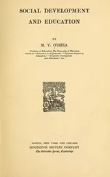 Cover of Social development and education