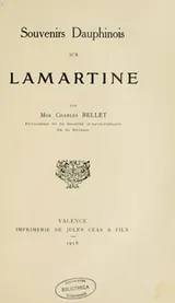 Cover of Souvenirs dauphinois sur Lamartine