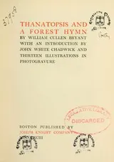 Cover of Thanatopsis and a forest hymn
