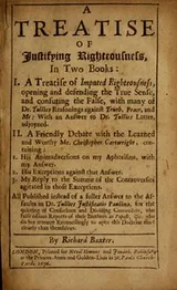Cover of A treatise of justifying righteousness