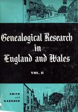 Cover of Genealogical research in England and Wales