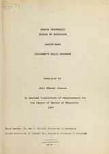 Cover of Children's radio programs
