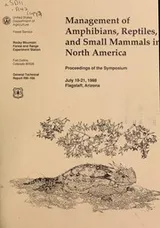 Cover of Management of amphibians, reptiles, and small mammals in North America
