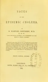 Cover of Notes on the epidemic cholera
