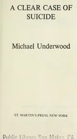 Cover of A clear case of suicide