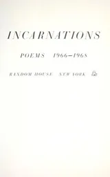 Cover of Incarnations; poems, 1966-1968