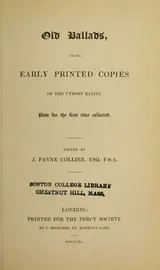 Cover of Old ballads, from early printed copies of the utmost rarity