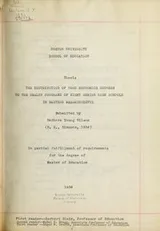 Cover of Contribution of home economics courses to the health programs of eight senior high schools in eastern Massachusetts