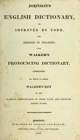 Cover of Johnson's English dictionary