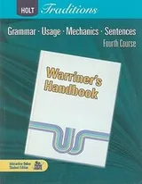 Cover of Warriners Handbook Fourth Course Grammar Usage Mechanics Sentences