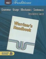 Cover of Holt Traditions Warriners Handbook Introductory Course