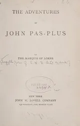 Cover of The adventures of John Pas-Plus