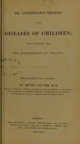 Cover of Dr. Underwood's treatise on the diseases of children