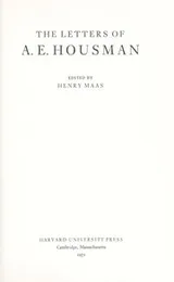 Cover of The letters of A.E. Housman