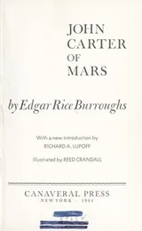 Cover of John Carter of Mars