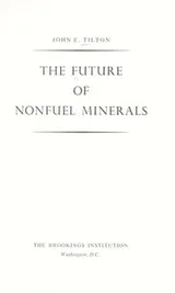 Cover of The future of nonfuel minerals