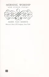 Cover of Morning worship, and other poems