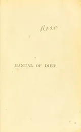 Cover of A manual of diet in health and disease