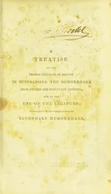 Cover of Treatise on the process employed by nature in suppressing the hemorrhage from divided and punctured arteries