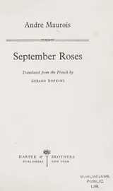 Cover of Les roses de septembre