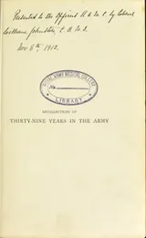 Cover of Recollections of thirty-nine years in the Army
