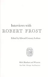 Cover of Interviews with Robert Frost