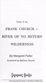 Cover of Trails of the Frank Church-River of No Return Wilderness