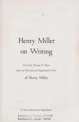 Cover of Henry Miller on writing