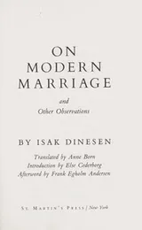 Cover of On modern marriage
