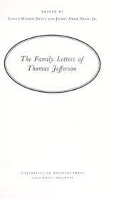 Cover of The family letters of Thomas Jefferson
