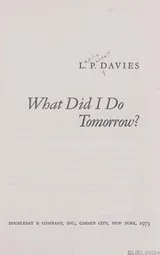 Cover of What did I do tomorrow?