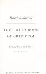 Cover of The third book of criticism