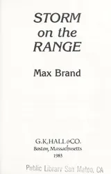 Cover of Storm on the Range