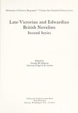 Cover of Late Victorian and Edwardian British Novelists