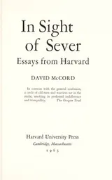 Cover of In sight of Sever, essays from Harvard