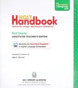 Cover of Holt Handbook Mastering the California Standards in English-Language Conventions (Mastering the California Standards in English-Language Conventions, First Course)
