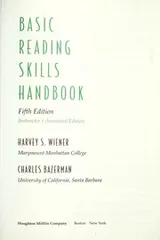 Cover of Basic reading skills handbook